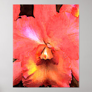 Poster Orchidée orange de Cattleya