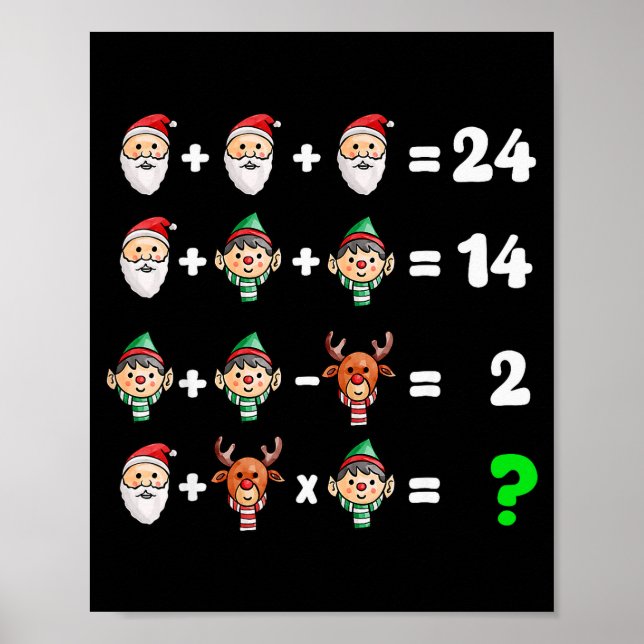 Poster Order Of Operations Quiz Christmas Math Teacher Xm (Devant)