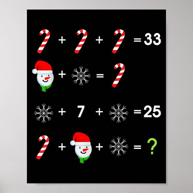 Poster Order Of Operations Quiz Funny Math Teacher Christ (Devant)