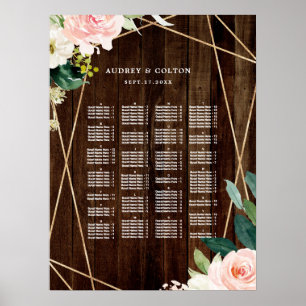 Poster Ordre ALPHABÉTIQUE Diagramme géométrique floral