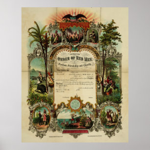 Poster Ordre amélioré des hommes rouges dans la liberté [