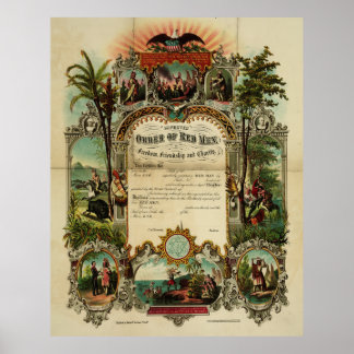 Poster Ordre amélioré des hommes rouges dans la liberté [