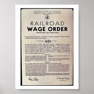 Poster Ordre de salaire de chemin de fer