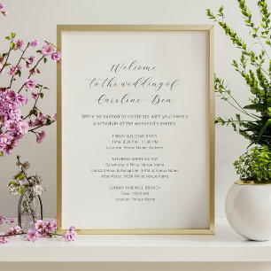 Poster Ordre des événements du week-end de mariage Minima