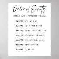 Ordre des événements Horaire du jour de mariage