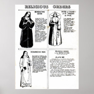 Poster Ordres religieux Soeurs bénédictines