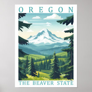Poster Oregon Beaver State USA Travel Place