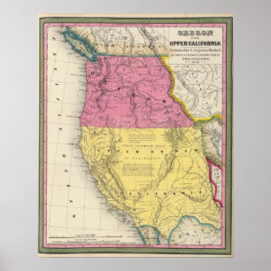 Poster Oregon et Haute-Californie