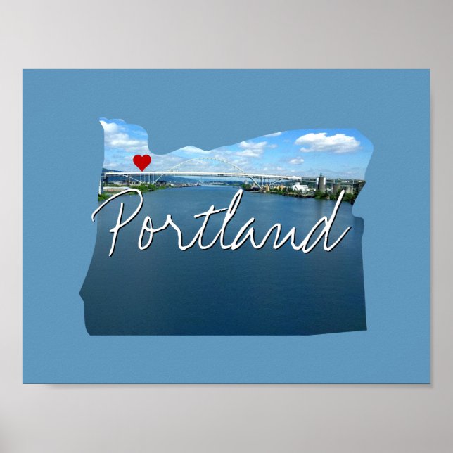 Poster Oregon State Photo insert and town name (Devant)