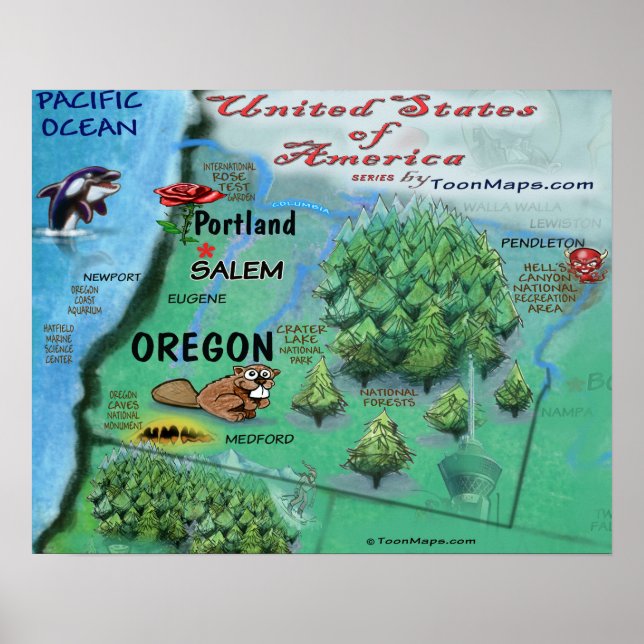 Poster Oregon USA (Devant)