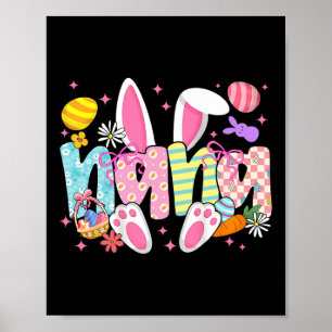 Poster Oreilles de lapin de Pâques Nana Coquette Bow Lapi