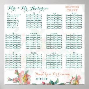 Poster Organigramme alphabétique floral