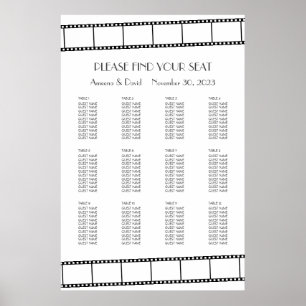 Poster Organigramme de mariage en bande de film de stars 