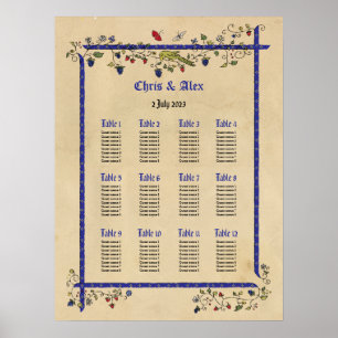 Poster Organigramme mariage des animaux médiévaux