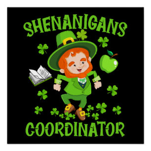 Poster Organisateur de bêtises Prof de rire Saint-Patrick