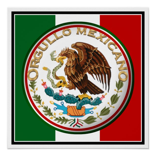 Poster Orgullo Mexicano (aigle du drapeau mexicain) (Devant)