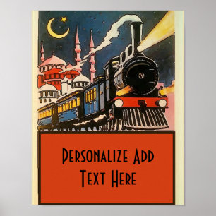 Poster Orient Express Train, ajouter du texte personnalis