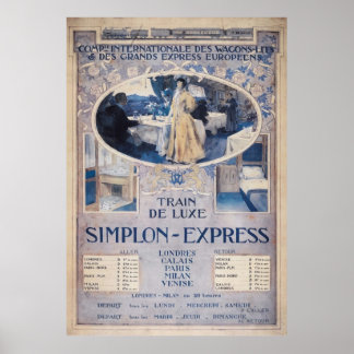 Poster Orient Express Voyage en train Vintage Imprimer 19