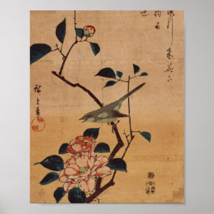 Poster Oriental Camellia et Paruline