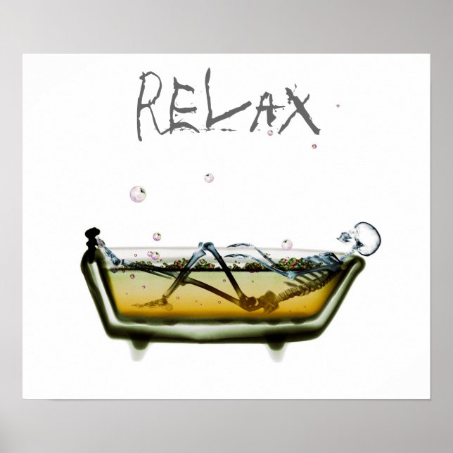 Poster- Orig Neg Relax X-Ray Skeleton Bath Time Poster (Vorne)