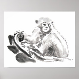 Poster original de la peinture de linge de singe A