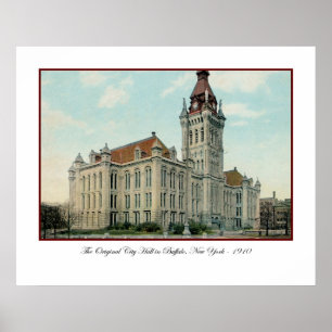 Poster original de l'hôtel de ville à Buffalo
