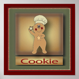 Poster Original du bonhomme en pain d'épice   de biscuit