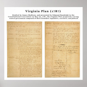 Poster ORIGINAL Le plan Virginia 1787
