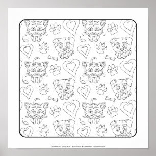 Poster OrnaMENTAL #0077 Furry Friends Colorez votre propr