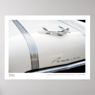 Poster Ornement 1955 en chef de capot d'étoile de Pontiac