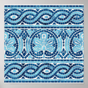 Poster Ornement en mosaïque grecque