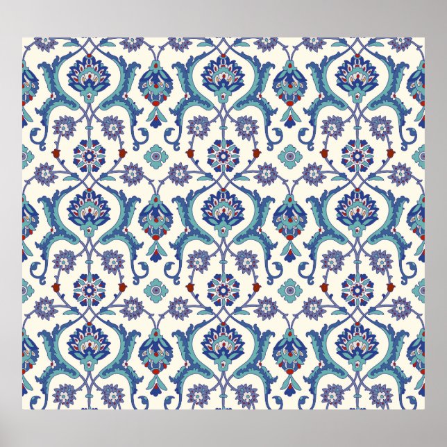 Poster Ornement floral : Motif arabe traditionnel. (Devant)