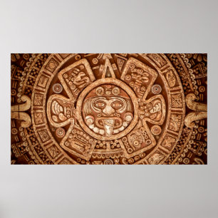 Poster Ornement païen d'une tribu Maya texture