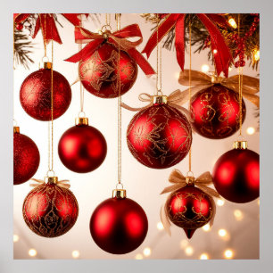 Poster Ornements de Noël élégants