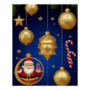 Poster Ornements de Noël élégants