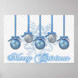 Poster Ornements de parties scintillantes de bleu et