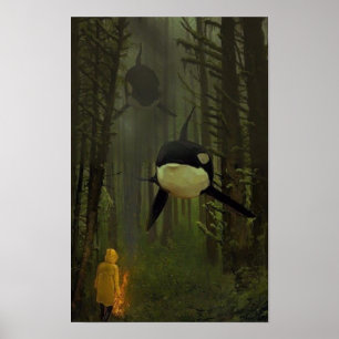 Poster Orques dans une forêt mystique