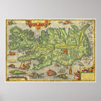 Poster Ortelius Islande