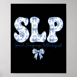 Poster Orthophonie Rétro Slp Coquette Bleu