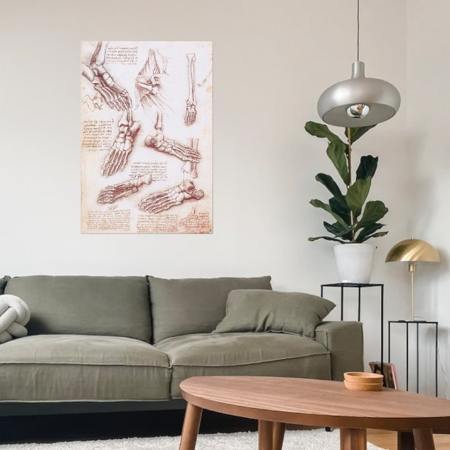 Poster Os de pied de l'anatomie humaine par Leonardo da V (Créateur téléchargé)