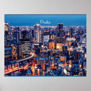 Poster Osaka Japon, photo de la ville