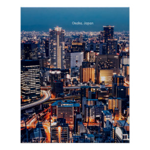 Poster Osaka Japon, photo de la ville