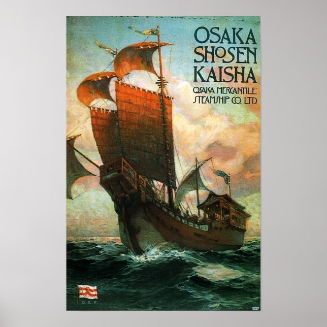 Poster Osaka Mercantile Steamship Co. Travel (Devant)