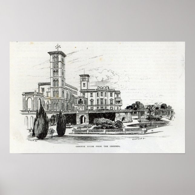 Poster Osborne House from the Grounds (Devant)