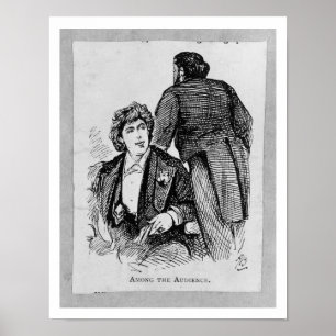 Poster Oscar Wilde (1854-1900) Parmi le public (engrave