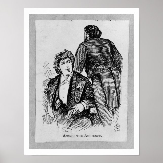 Poster Oscar Wilde (1854-1900) Parmi le public (engrave (Devant)