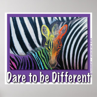 Poster Osez être différent Baby Zebra Design par GG Burns