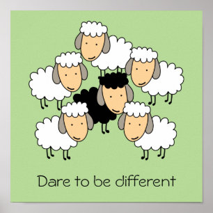 Poster Osez être différent Mouton noir