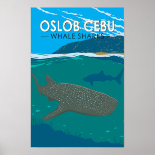 Poster Oslob Cebu Philippines Voyage Requin Baleine Vinta