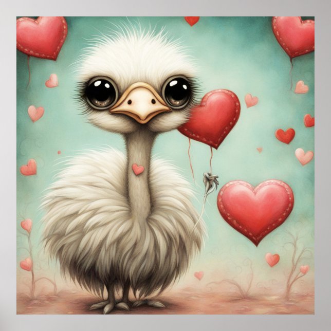 Poster Ostrich Love 3 (Devant)